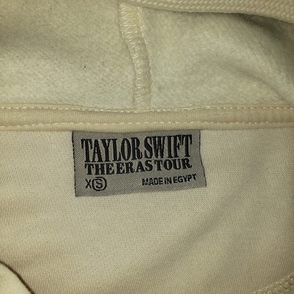 Taylor Swift The Eras Tour Hoodie Unisex Cream / Beige Sz XS Oversized Pullover - Picture 9 of 10
